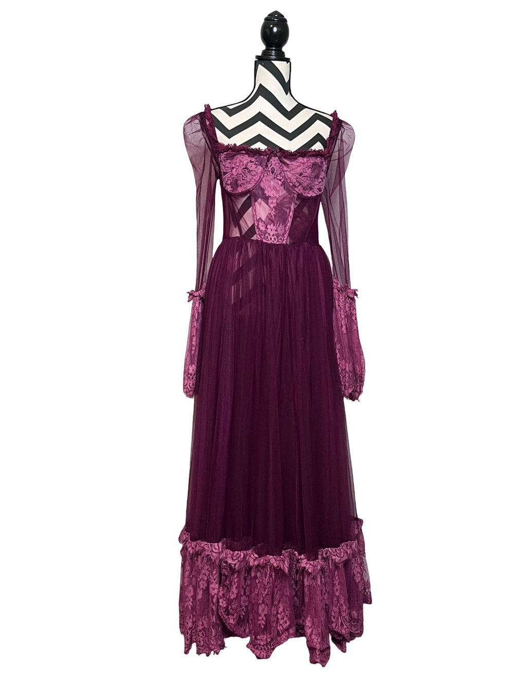 Dolls Kill Widow Dance With Death Whimsigoth Witchy Lace Maxi Dress Sz XL